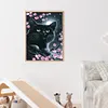 >SALE<DIY Full Round Drill Diamond Painting 5D Black Cat Poster Kit (NH2054)