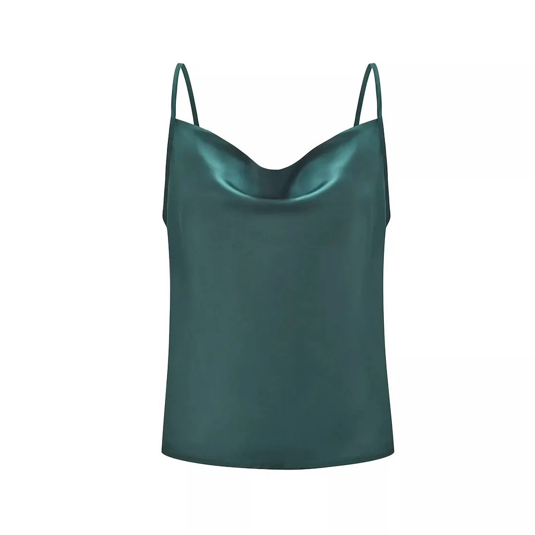 Churchf Churchf Summer Women's Solid Color Sling Small Vest Bottom Silk Chiffon Top