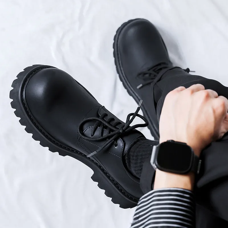 Breakj Breakj Head Derby Shoes Platform Increased Casual Leather Shoes 2023 Autumn And Winter New Daily Commuting Single Shoes 1026-R