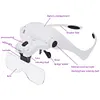 Adjustable Lens Wearing Type Glasses Magnifier Loupe Kit with LED Lights DIY Diamond Art Accessories