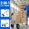 [US Local Warehouse] Convertible Hand Truck Alloy Fold Handcart Swivel Caster Tow Cart Cargo Trolley Convertible Hand Truck Dolly Cart With Wheels for Delivery Driver/Mover