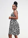 Twilight Collections Short & Mini Dresses Textured Fabric - Black / White