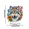(US Local)DIY Double Sided Effect Special Shaped Flower Wolf DIY Double Sided Effect Diamond Painting Desktop Decorations Kit
