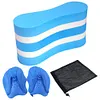 Swim Training Pull Buoy Adjustable Strap Hand Paddles 5-Layer Pull Buoy for Pool