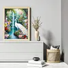Diamond Painting-DIY Full Round Drill White Peacock At Lake Forest