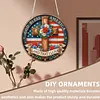 Diamond Painting Single-Sided Acrylic God Bless America - Cross Hanging Pendant Sun Catcher for Home Garden Wall Door
