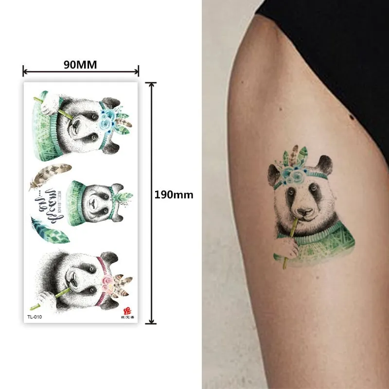 1~8 pieces of animal plants wolf bear bird art tattoo stickers disposable waterproof temporary tattoo stickers for men and women