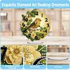 (US Local)Acrylic Special Shape Flower Bird Diamond Painting Art Clock Ornaments Kit