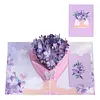 Purple Butterfly Flower-Pop Up Greeting Card