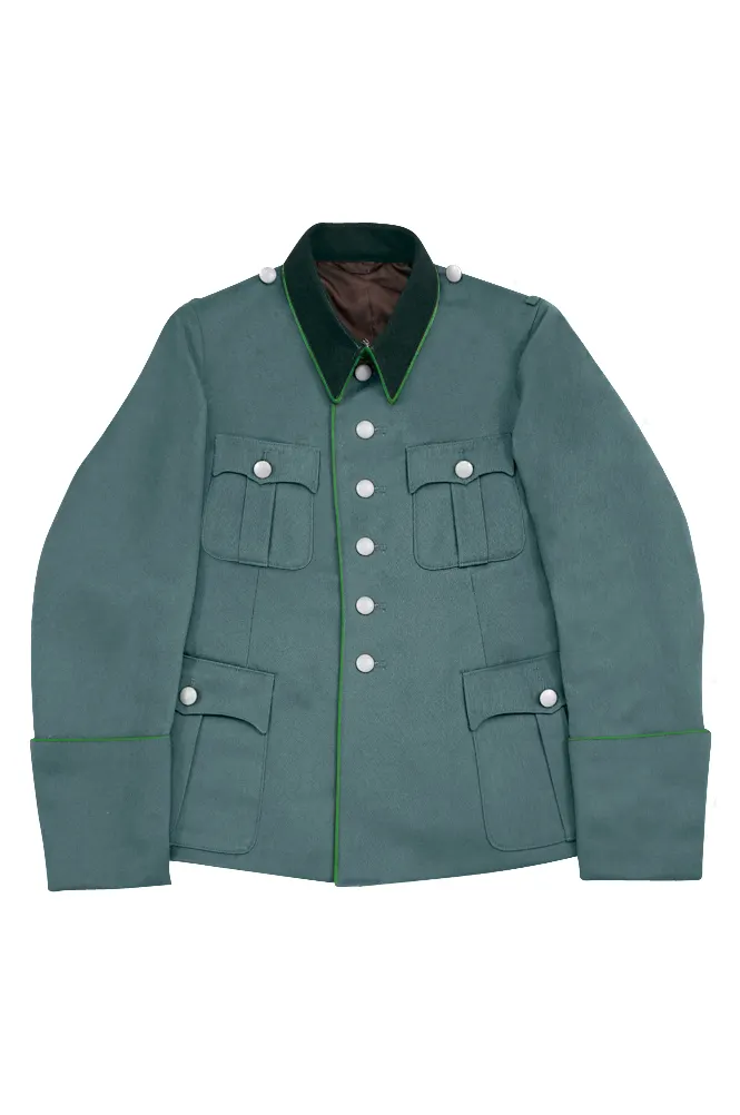   Polizei German General Officer Gabardine Service Tunic Jacket With Deep Green Collar 6 Buttons German-Uniform