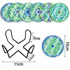 [Upgrade]6pcs/set DIY Diamond Painting Waterproof Case Classic Green Mandala Coaster Gift Decor Set