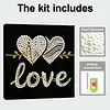 (25x25cm)DIY Pearl Painting Love Framed Handmade Pearl Material Art Kit Living Room Decor