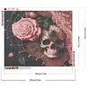 Skull Pink Roses-Full Round Diamond Painting 50*60CM