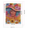 Sunflower Eye Girl - Round AB Drills Diamond Painting(45*55cm)