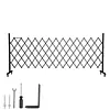 [US Local Warehouse] Retractable Outdoor Fence Expandable Barricade with Casters Free Standing Safety Barrier 0-180 Degree Rotating Folding Safety Gate Railing for Garage Home  (Dark Brown 61 in-11 Feet H-L)