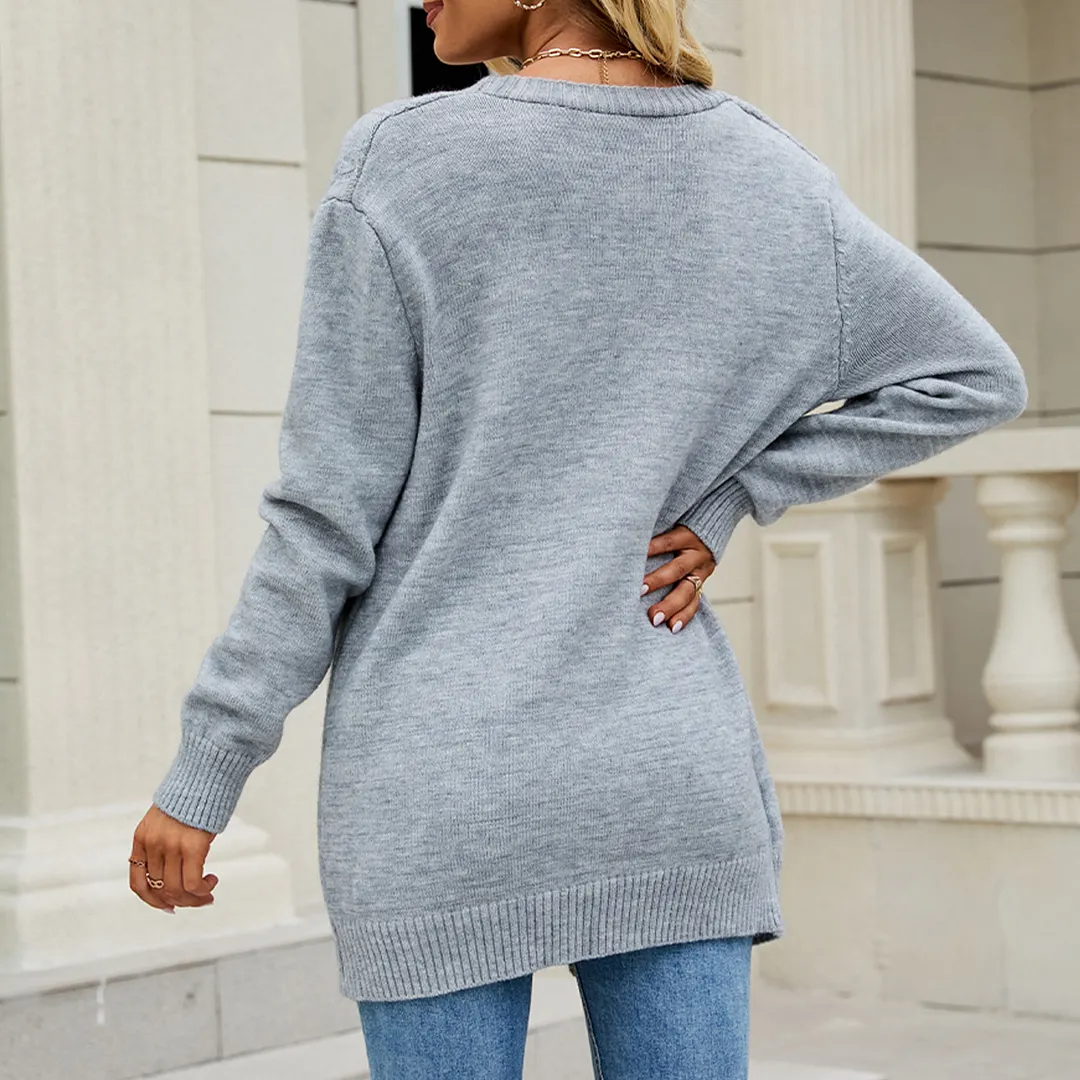 Athvotar Athvotar Long Coat Women's Long Dress Long Female Solid Color Mah-Button Cardigan Long-Sleeved British Style