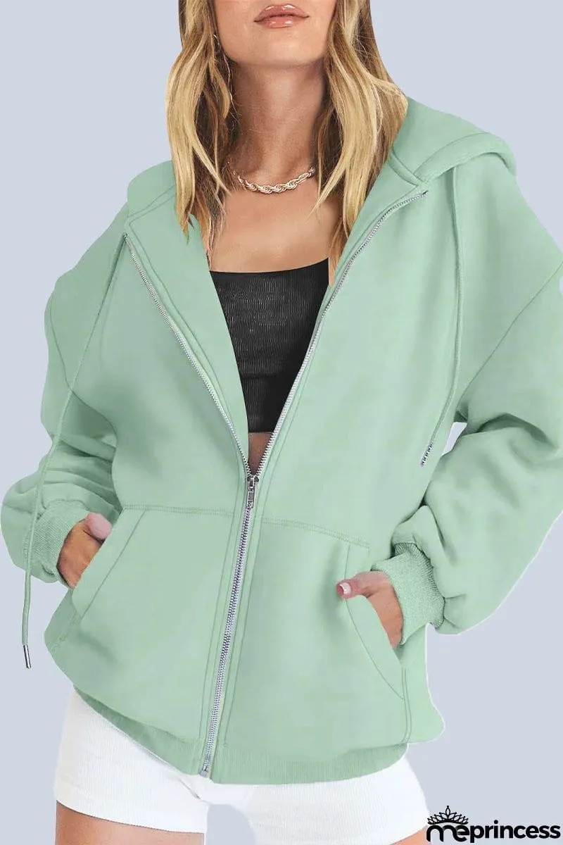 Casual Sportswear Solid Pocket Hooded Collar Outerwear
