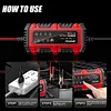 6V 12V 1.5A Car Battery Charger Smart Charger for Lead-Acid AGM GEL Batteries