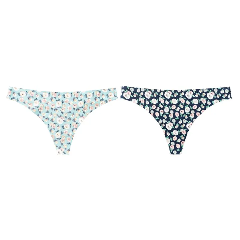Women Sexy Lingerie Temptation Low-waist Flowers Panties Thong Female Seamless Breathable G String T back Intimates Underwear