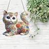 Diamond Painting Acrylic Double-side Cat Pendant Hanging Gem