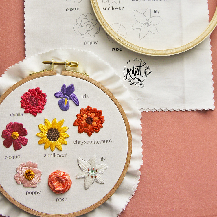 Blooming Sampler Floral Embroidery Set