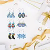 9 Pairs Christmas Trees Snowmen Double Sided Dangle Drop Diamond Art Earring Kit