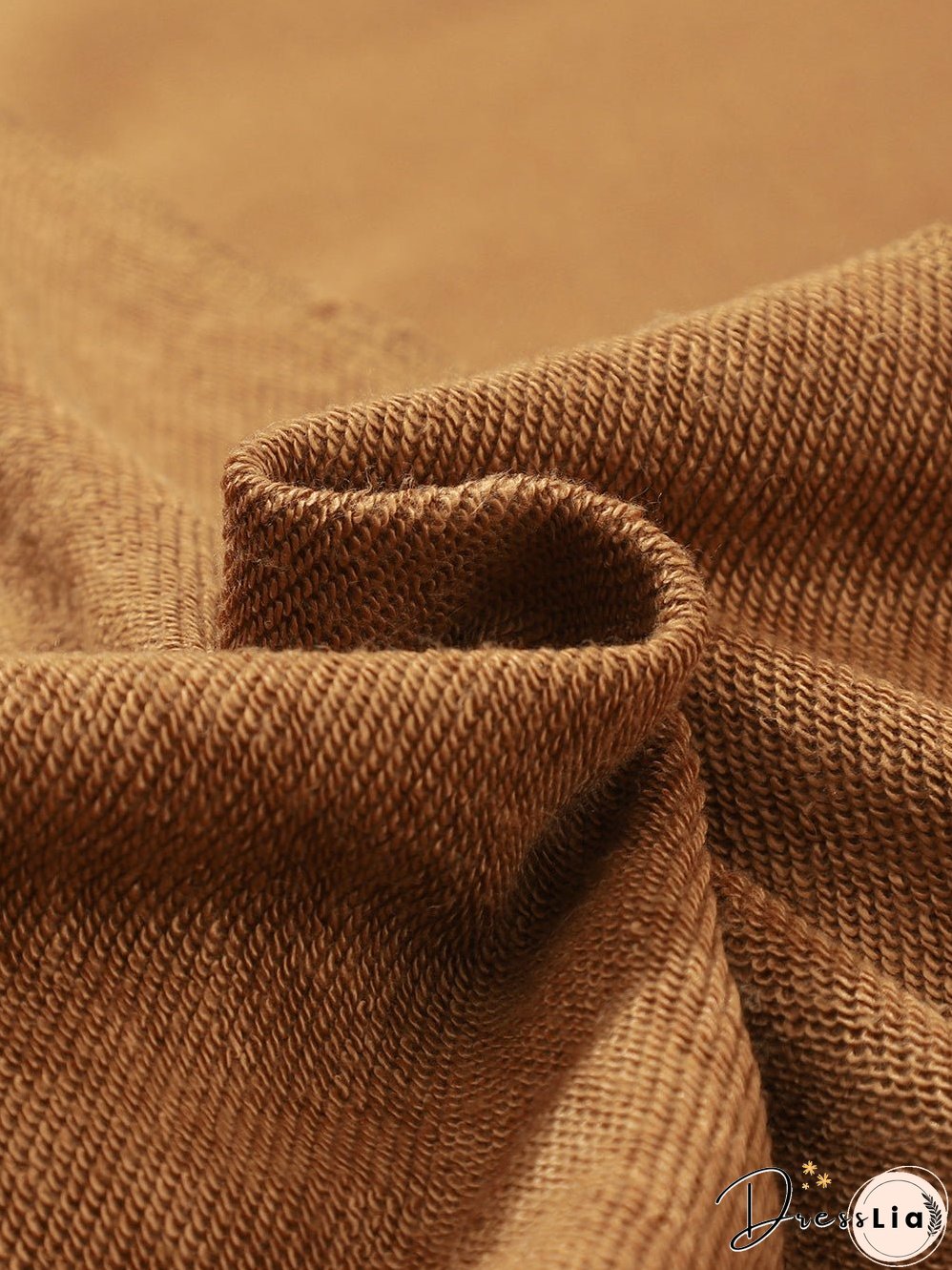 Cozy Brown V-Neck Button Detail Pullover Sweatshirt