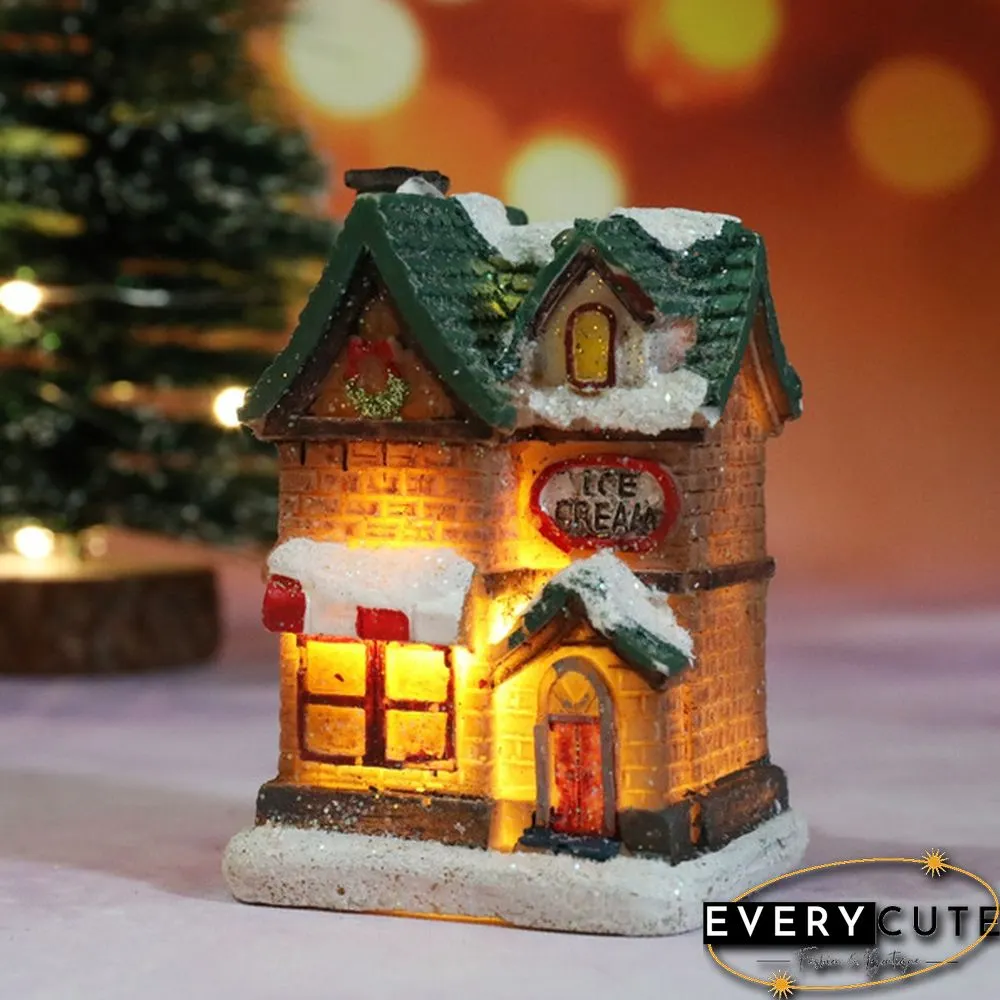 Christmas New Christmas Decorations Resin Small House Micro Landscape Resin House Small Ornaments Christmas Gifts
