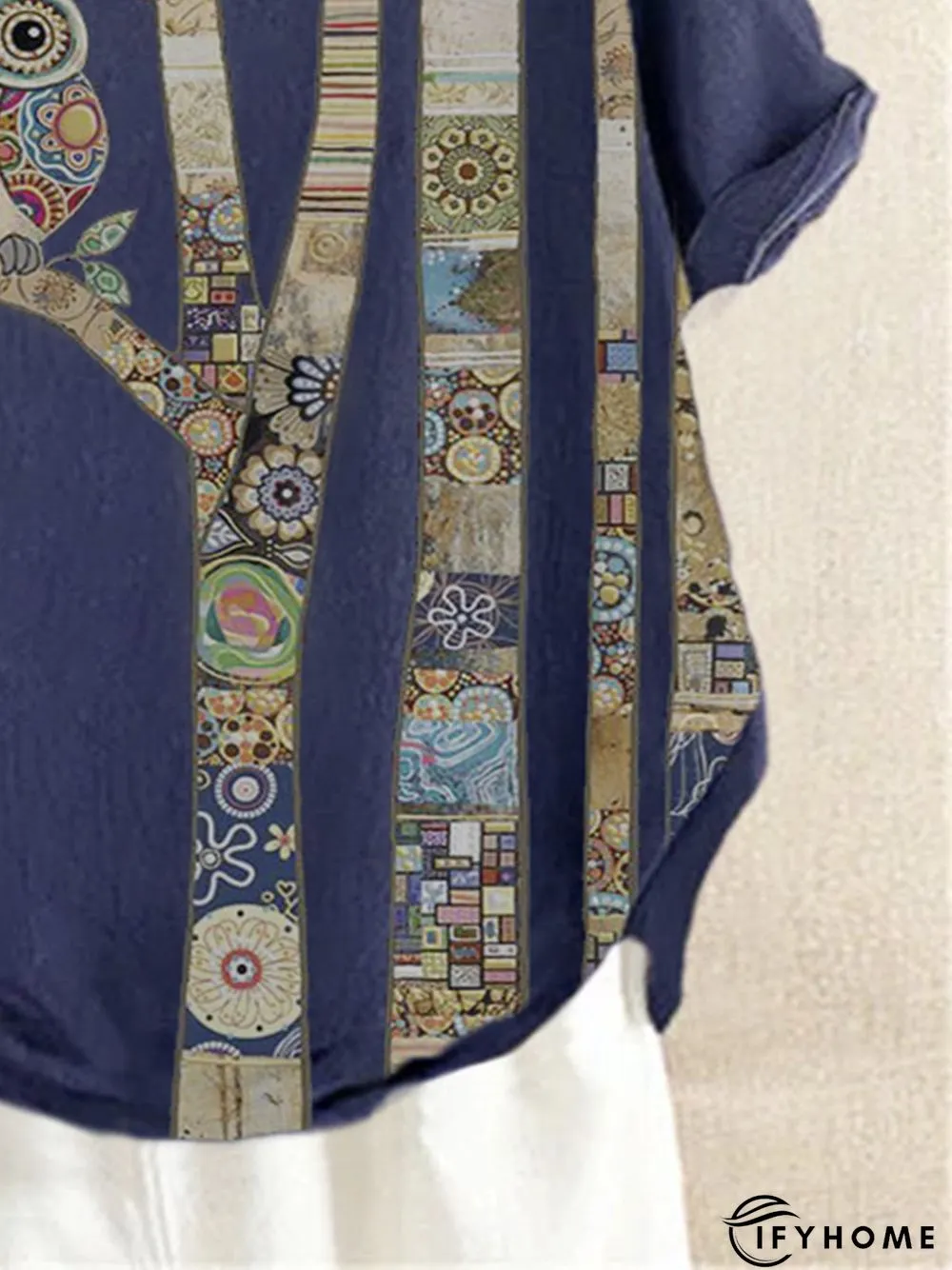 Deep Blue Short Sleeve Vintage T-shirt | IFYHOME