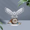 5D DIY Special Shape Diamond Painting Desk Ornament Handmade Clock Kit(Owl Dreamcatcher)