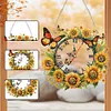 Diamond Painting Acrylic Sunflower Butterfly Clock for Home Wall Decor