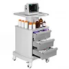 [US Local Warehouse] Medical Cart with 3 Drawers & 4 Wheels & 1 Top Tray Rolling Cart 66 LBS Load Salon Trolley for Hospital Office Bedroom Clinic
