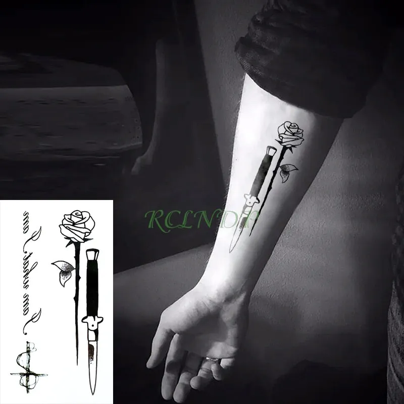 Waterproof Temporary Tattoo Sticker Arabic Letter Heart Love Pattern Personality Fake Tatoo Flash Tatto for Girl Women Men
