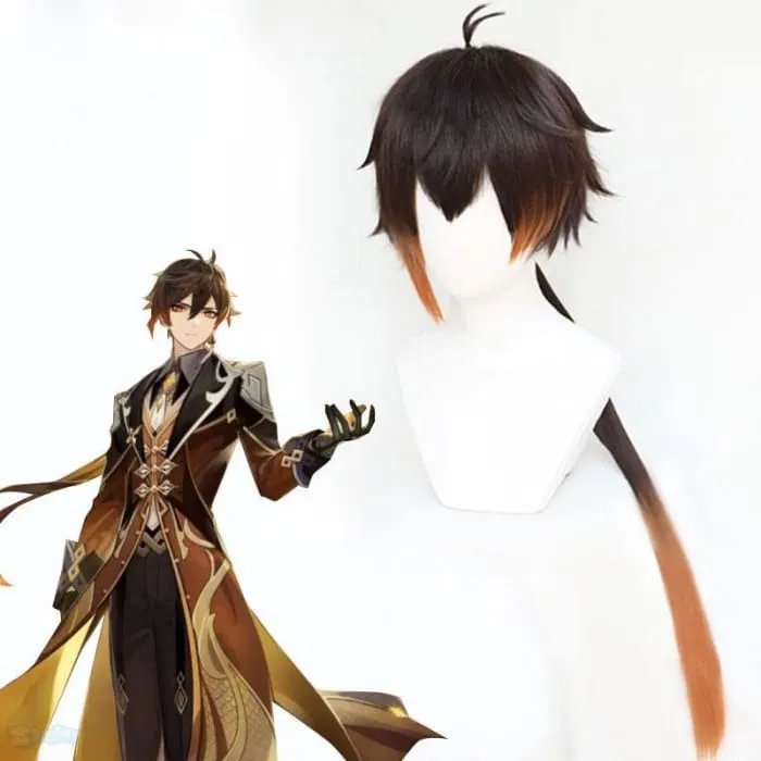 Genshin Toys Zhongli Brown Cosplay Wig 