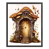 >SALE<Full Embroidery Cotton Thread 11CT Print Floral Mushroom Hut Cross Stitch50x60cm