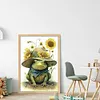 Frog And Sunflower- 18CT Stamped Cross Stitch 20*30cm/7.87*11.81in