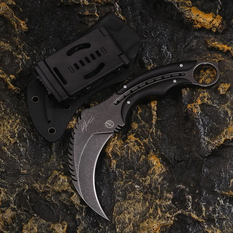 Outdoor Claw Knife 9 Chromium One-Piece Steel High Hardness Sturdy And Durable Small Straight Knife Camping Jungle Wilderness Survival Knife