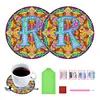 2pcs/set DIY Diamond Painting Special Shape Acrylic Alphabet Coaster Kit