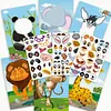 Autocollants de puzzle DIY visage de princesse/animal/dinosaure