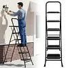 [US Local Warehouse] 5 Step Ladder w/ Wide Anti-Slip Pedal Support 330lbs Folding Step Stool for Home