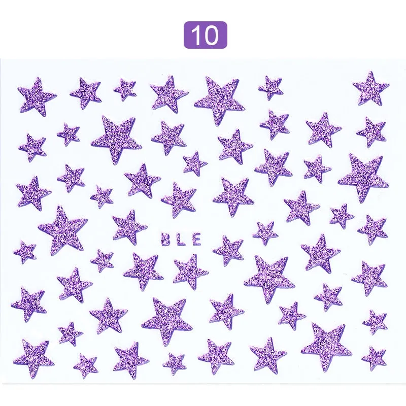 1 Sheet Butterfly Stars Series Nail Sticker Flower Leaves Slider Transfer Nail Decals Decoration Nail Art DIY Accessories-Nail Inspo