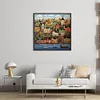 Colorful Houses - 14CT Stamped Cross Stitch - 50*50cm