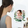 DIY Diamonds Painting Special Shaped Crystal Drill Crafts Mirror Desk Ornament Decor Kit(Lotus)
