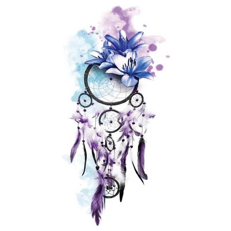 Waterproof Black Temporary Tattoo Stickers Men Women Rose Feather ankle Body Art Water Transfer Tattoos Arm Waist Finger Tatoo