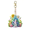 (US Local)PET Double Sided Special Shaped Easter Alphabet DIY Diamond Painting Keychain