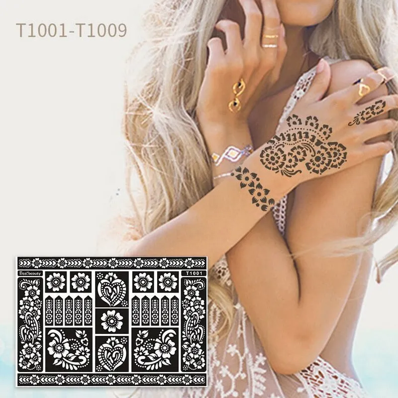 1pc new KD22 Tattoo Template hands/feet henna tattoo stencils for airbrushing professional mehndi new Body Painting Kit supplies