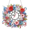 (US Local)Acrylic Special Shape Independence Day Wreath 5D Diamond Painting Clock
