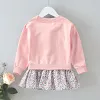 Kid Baby Girl Floral Bunny Ear Splice Pullover Sweatshirts