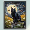 Black Cat Under The Moonlight - 11CT Stamped Cross Stitch - 40*50cm
