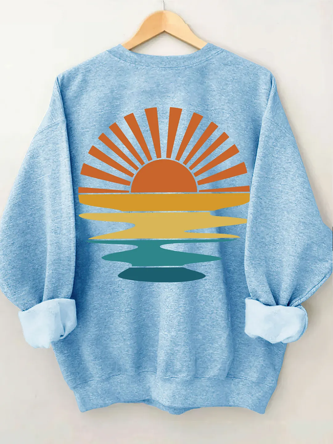 Retro Sunset Rays Wavy Sweatshirt